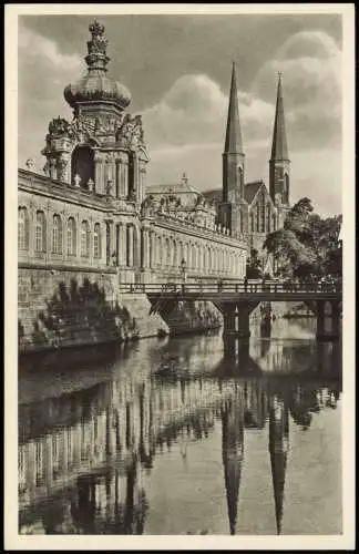 Ansichtskarte Innere Altstadt-Dresden Zwinger Kronentor m. Sophienkirche 1934