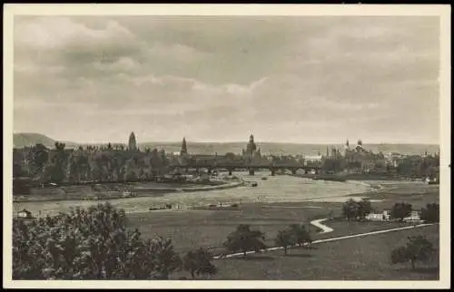 Ansichtskarte Dresden Blick von d. Waldschlößchen-Terrasse 1934