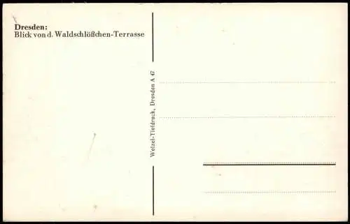 Ansichtskarte Dresden Blick von d. Waldschlößchen-Terrasse 1934