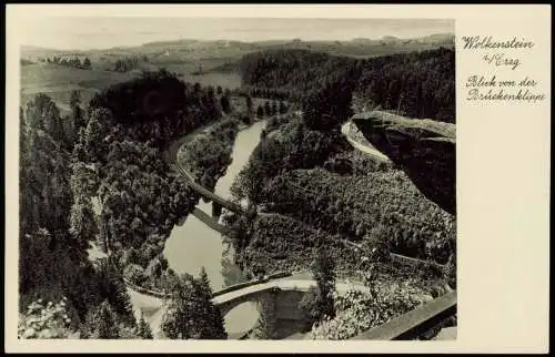 Ansichtskarte Wolkenstein Blick von der Brückenklippe 1938