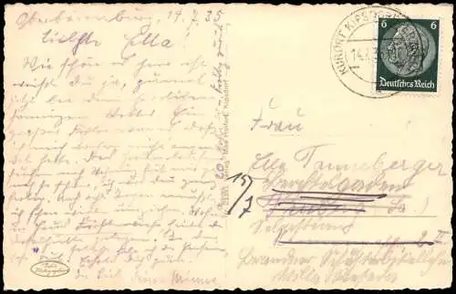 Ansichtskarte Waldbärenburg-Altenberg (Erzgebirge) Stadtpartie 1935