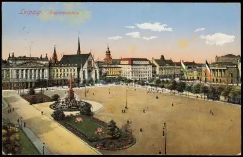 Ansichtskarte Leipzig Augustusplatz 1918