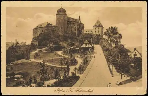 Ansichtskarte Mylau-Reichenbach (Vogtland) Weg zum Kaiserschloss 1926