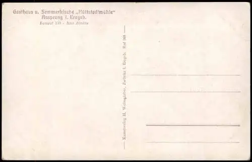 Ansichtskarte Ansprung-Marienberg im Erzgebirge Gasthaus Hüttstadtmühle 1926