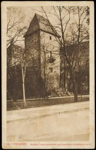 Ansichtskarte Freiberg (Sachsen) Partie am Schloß Freudenstein 1915