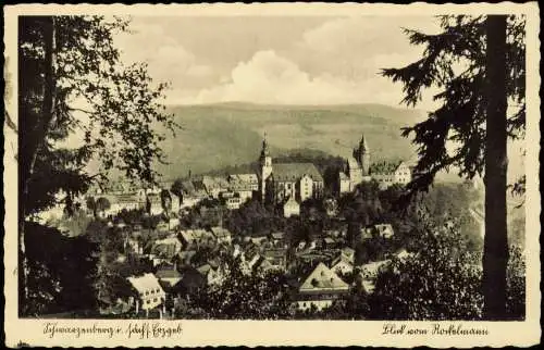 Ansichtskarte Schwarzenberg (Erzgebirge) Blick vom Rockelmann 1942