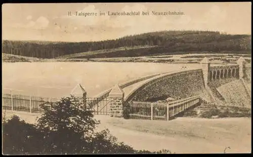 Lengefeld ErzgebirgeStaumauer Talsperre im Lautenbachtal bei Neunzehnhain. 1919