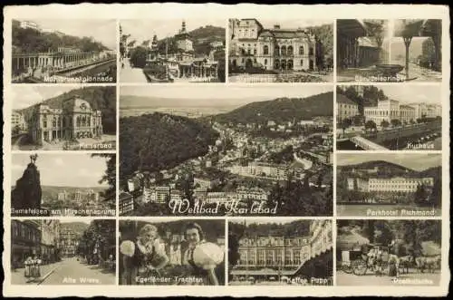 Karlsbad Karlovy Vary MB: Egerländerin Straßen Hotel Sprudel 1939