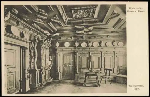 Ansichtskarte Basel Historisches Museum Iselinzimmer 1909