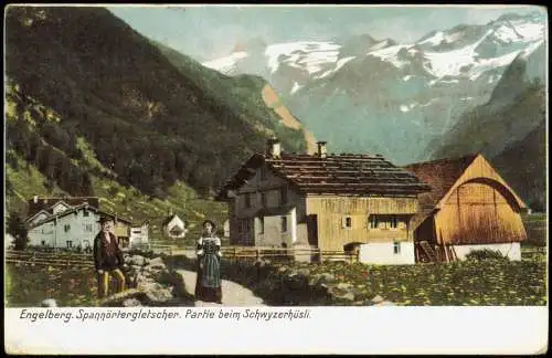 Engelberg OW Spannörtergletscher. Partie beim Schwyzerhüsli. 1908  Helvetia