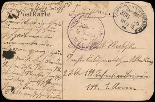 Ansichtskarte Sebnitz Restaurant Hochbusch 1915  gel. Feldpoststempel