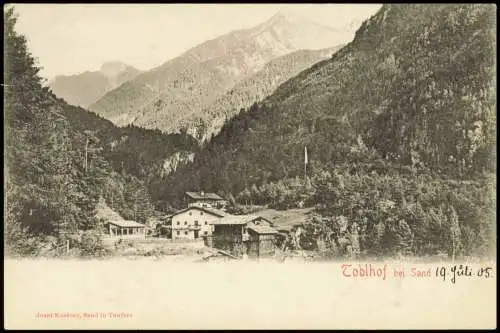 Cartolina Sand in Taufers Campo Tures) Toblhof Südtirol 1905