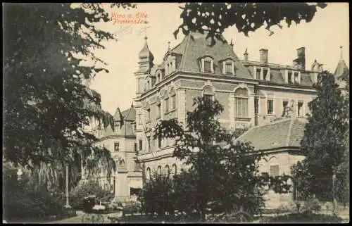 Ansichtskarte Pirna Promenade 1911