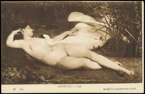 Künstlerkarte: Gemälde COURTAT. - Léda MUSÉE DU LUXEMBOURG, PARIS Erotik 1911