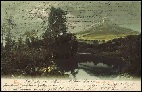 Ansichtskarte Jena Saale mit Jenzig - Stimmungsbild 1905