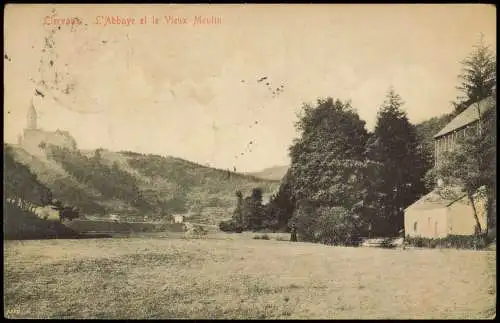 Postcard Clerf Clervaux L'Abbaye et le Vieux Moulin 1914