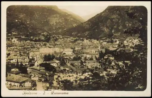 Cartolina Bozen Bolzano Panorama 2 - Fotokarte 1930  Südtirol