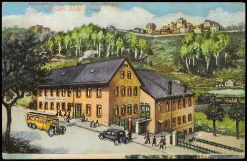 Ansichtskarte Oberschlema-Bad Schlema Gaststätte Sächsische Schweiz. 1917