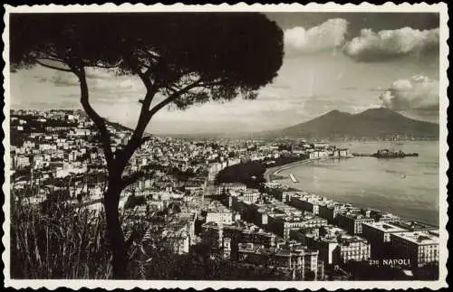 Cartolina Neapel Napoli Blick über die Stadt Vesuv - Fotokarte 1932