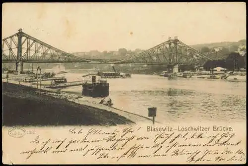 Loschwitz-Dresden Blaue Wunder Loschwitzer Brücke Elbdampfer 1904