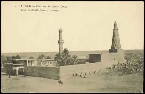 Postcard Bagdad بغداد Cimetière de Cheikh Omar 1913  Iraq Irak