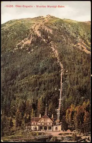 Ansichtskarte Samaden Samedan Ober-Engadin Muottas Muraigl-Bahn 1912