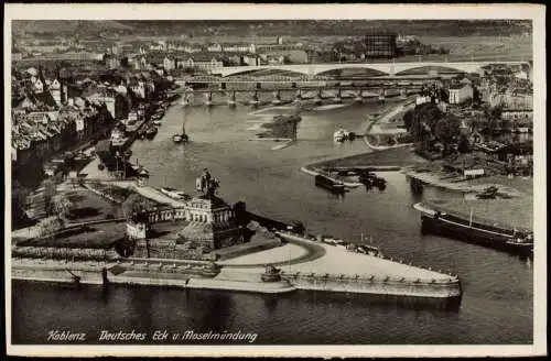 Ansichtskarte Koblenz Deutsches Eck - Fernblick 1934