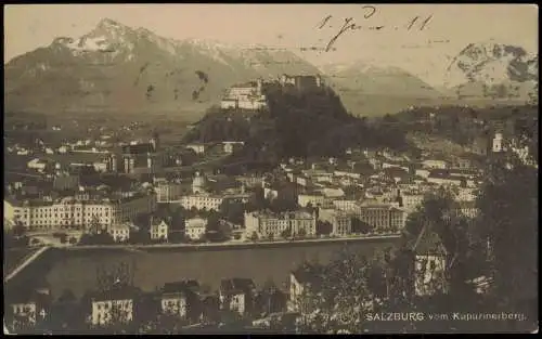 Ansichtskarte Salzburg vom Kapuzinerberg - Fotokarte 1911