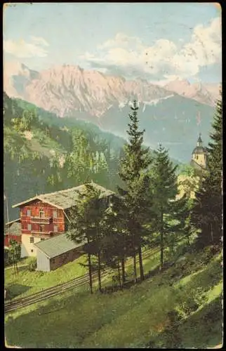 Ansichtskarte Hall Tirol Solbad  Wildbad-Voldertal 1908  Stempel Voldertalbaude