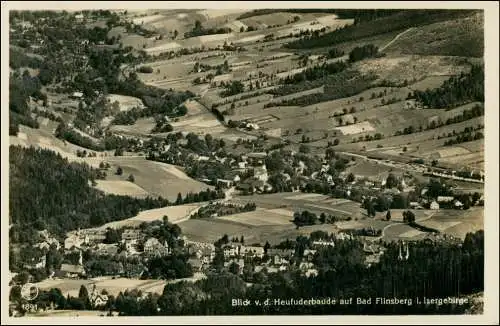 Postcard Bad Flinsberg Świeradów-Zdrój Blick auf die Stadt 1930