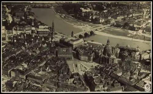 Ansichtskarte Dresden Luftbild Neumarkt - Hauptstraße 1930 Walter Hahn:4981