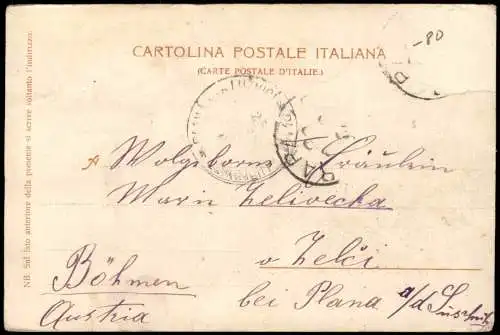 Cartolina Rapallo Le Gare a Vela Club, Jacht Italiano 1907