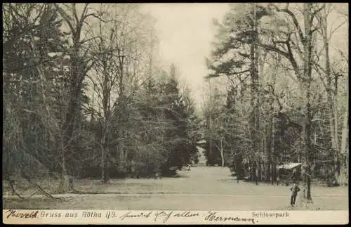 Ansichtskarte Rötha Partie im Schloßpark 1908