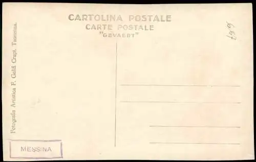 Cartolina Messina Blick vom Meer auf die Stadt 1929