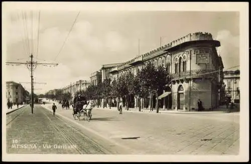 Cartolina Messina Via Garibaldi 1929  Sizilien Sicilia