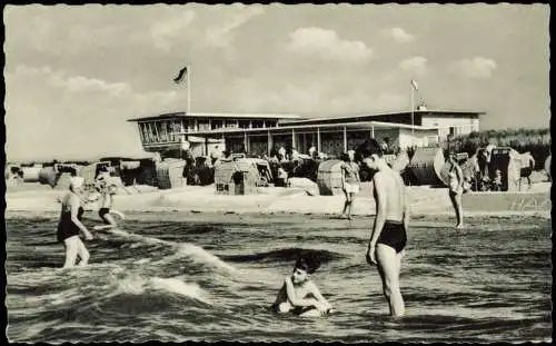 Ansichtskarte Döse-Cuxhaven Badeleben am Strandhaus 1959