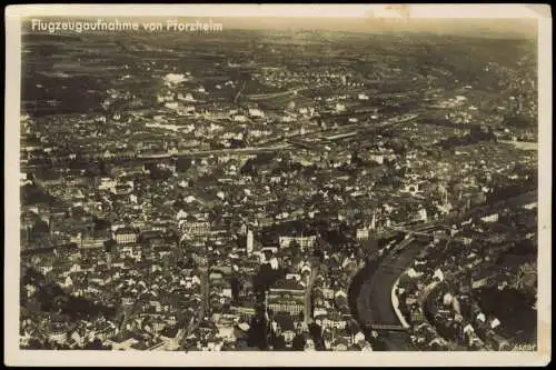 Ansichtskarte Pforzheim Luftbild aus großer Höhe Fliegeraufnahme 1931