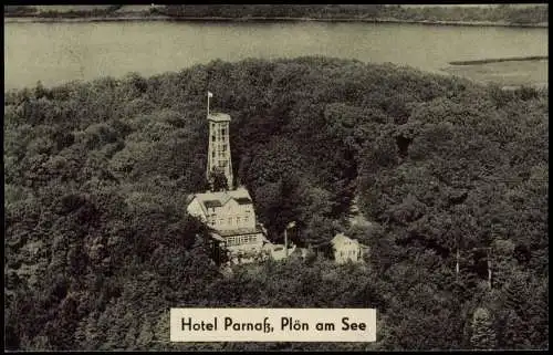 Ansichtskarte Plön Luftbild Hotel Parnaß 1956