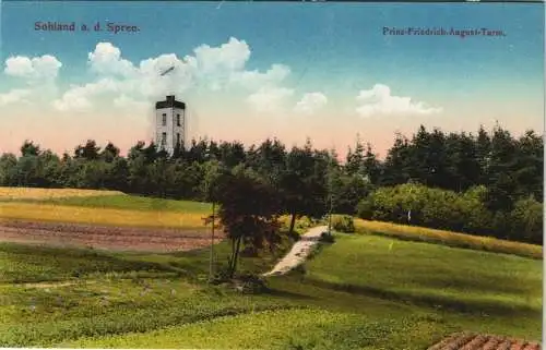 Ansichtskarte Sohland (Spree) Załom Prinz-Friedrich-August-Turm 1913