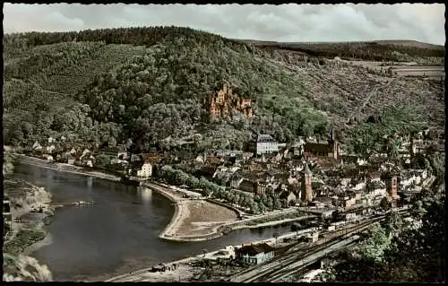 Ansichtskarte Wertheim Stadt, Bahnhof - colorierte Foto AK 1959