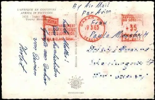 Senegal Typen Afrika L'AFRIQUE EN COULEURS AFRICA PICTURES 1963  Maschinenmarke