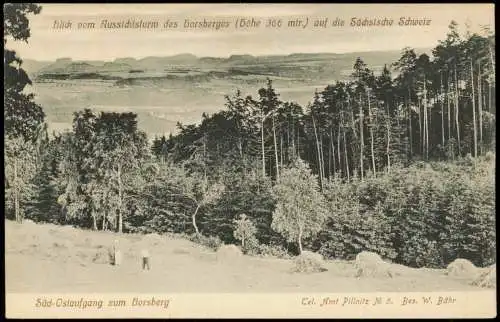 Schönfeld - Weißig- Dresden  Aussichtsturm des Borsberg (Höhe 366 m) 1918