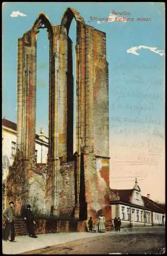 Postcard Beneschau Benešov Zřícenina kláštera minor. 1911