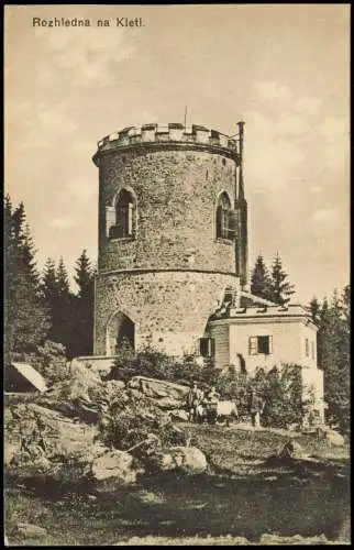 Postcard Böhmisch Krumau Český Krumlov Rozhledna na Kleti. 1914