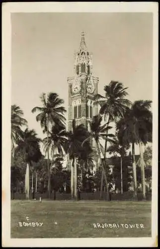 Postcard Mumbai (Bombay) RAJABAI TOWER 1959  Fotokarte Indien India AirMAil