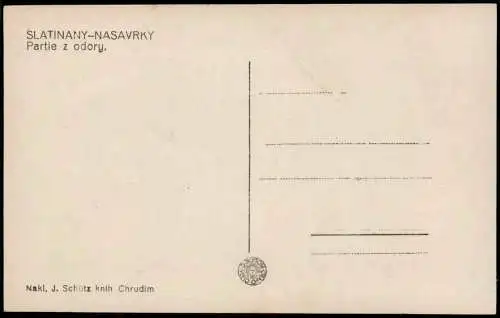 Postcard Slatinian b. Chrudim Slatiňany NASAVRKY Partie z odory. 1932