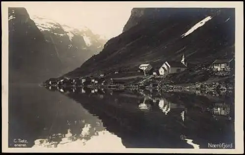 Postcard Aurland Næröfjord - Fotokarte 1926  Norge Norway