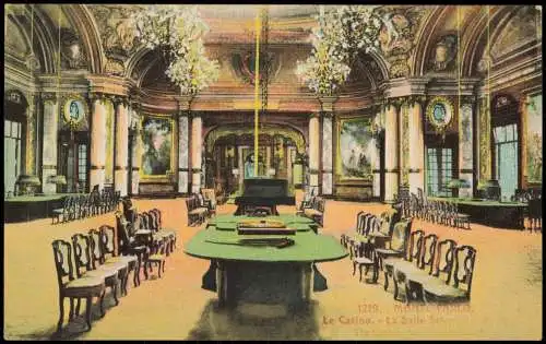 Postcard Monte-Carlo Le Casino. La Salle Schmidt 1922