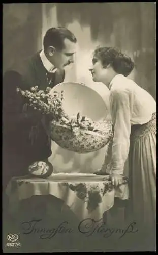 Ansichtskarte  Ostern Easter Liebe Liebespaar Fotokunst 1915