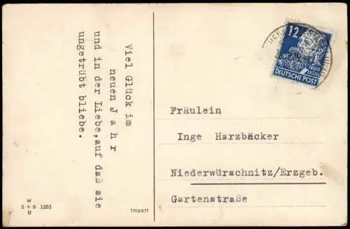 Neujahr Sylvester Storch Baby Glück in der Liebe